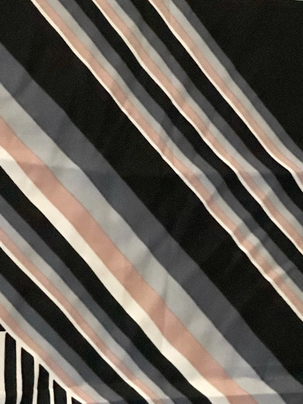 Jacques Heim 100% Silk Scarf in Blue, Black, Cream & Pink 34”x34”
